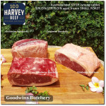 Beef Sirloin AGED BY GOODWINS Australia STEER young cattle (Striploin / New York Strip / Has Luar) frozen brand Harvey/Midfield STEAK 2cm 3/4" (price/pack kg 4-5pcs)